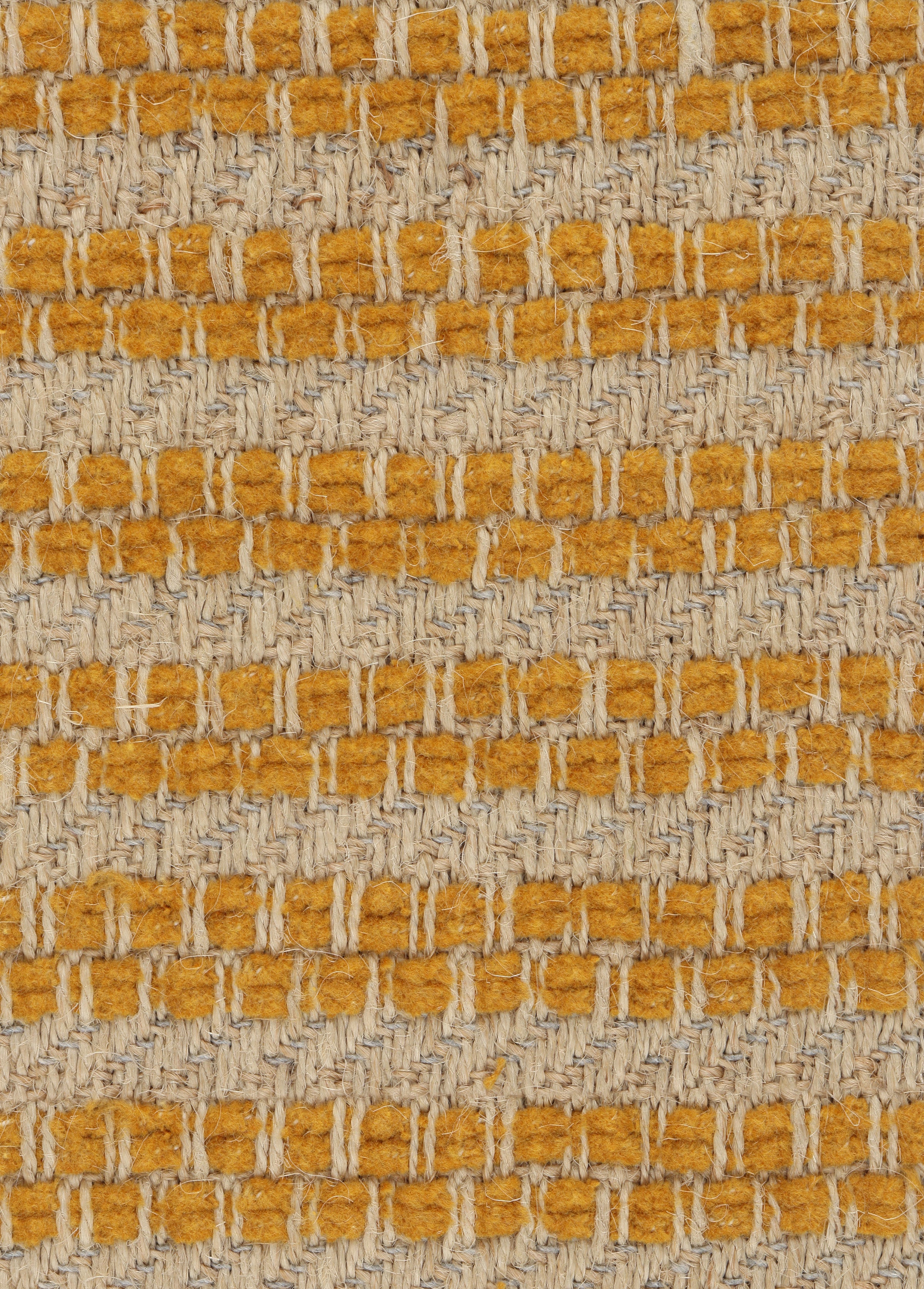 Détail du tissu Phylo en jute et coton avec sa double rayure en fil de coton couleur Curcuma