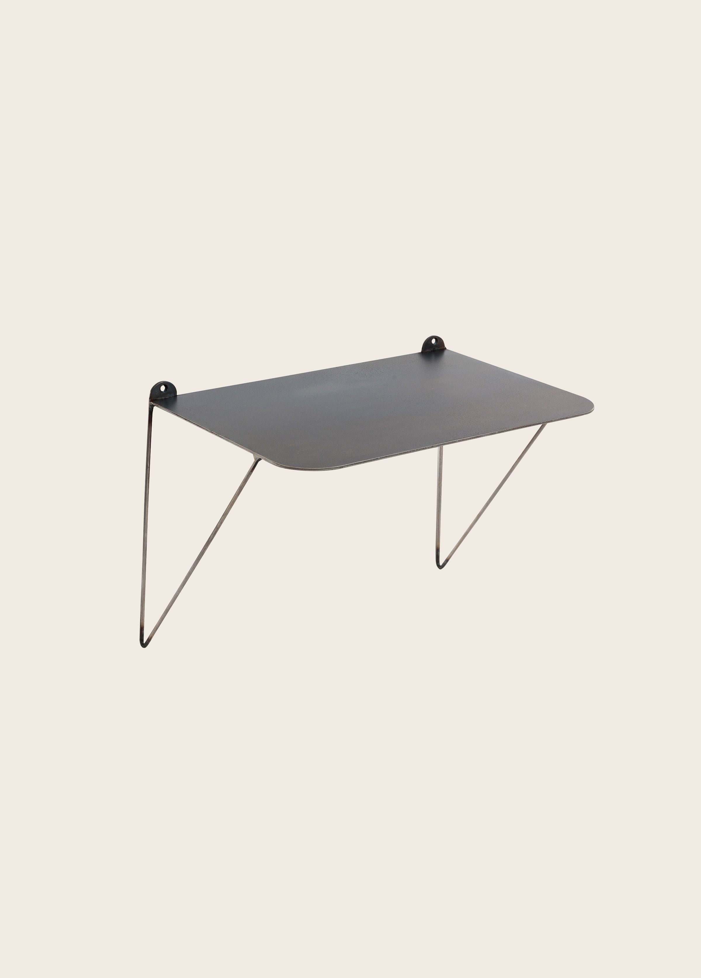 Etagère murale en acier brut noir