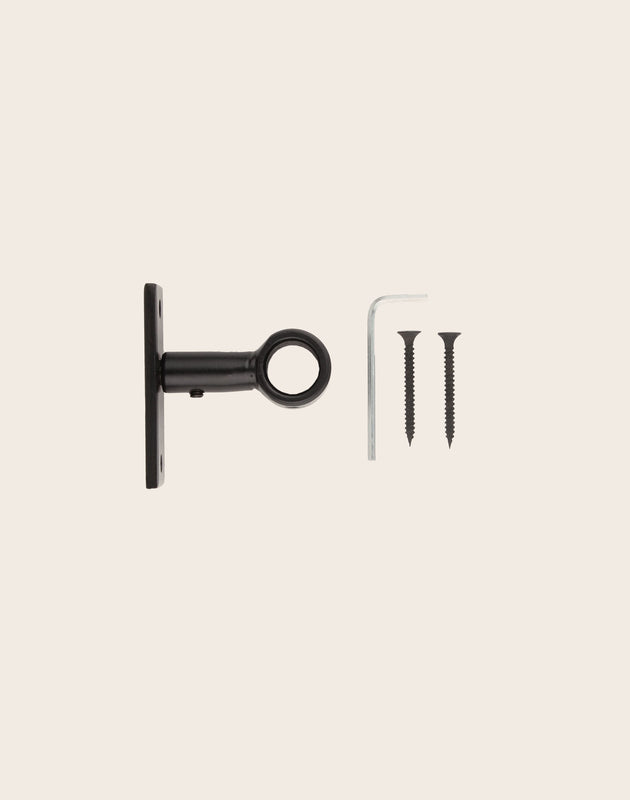 Accessoires noirs pour poser votre tringle à rideaux en acier peint support 4cm