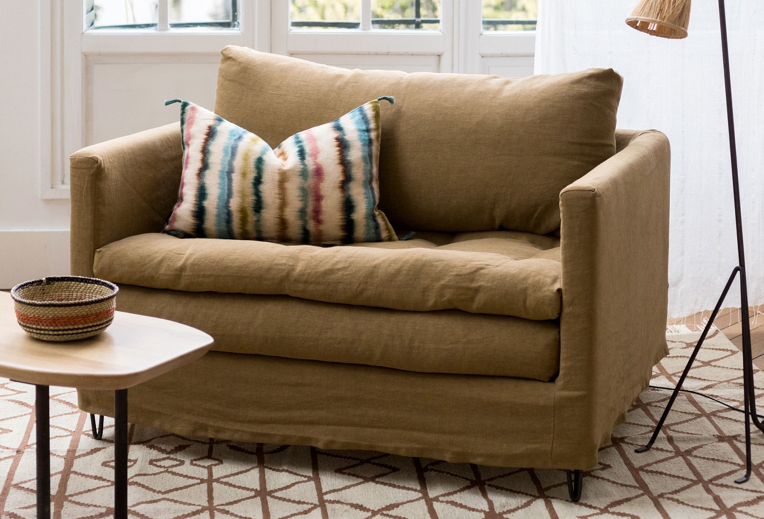 Fauteuil 2 places confortable avec 2 matelas superposés pour l'assise