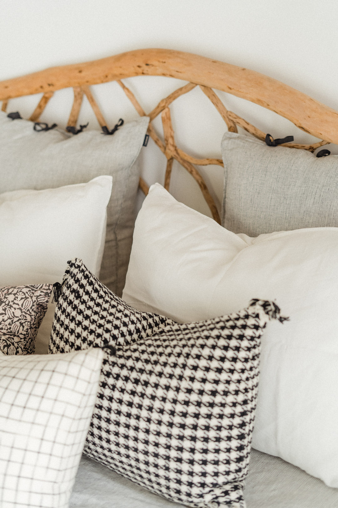 Housse de coussin pied de poule