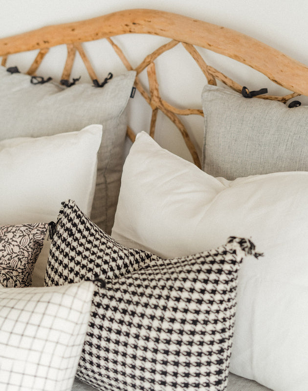 Housse de coussin pied de poule