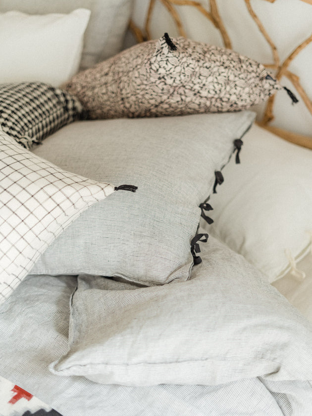 Set de 2 taies d'oreiller Fil à fil en lin lavé