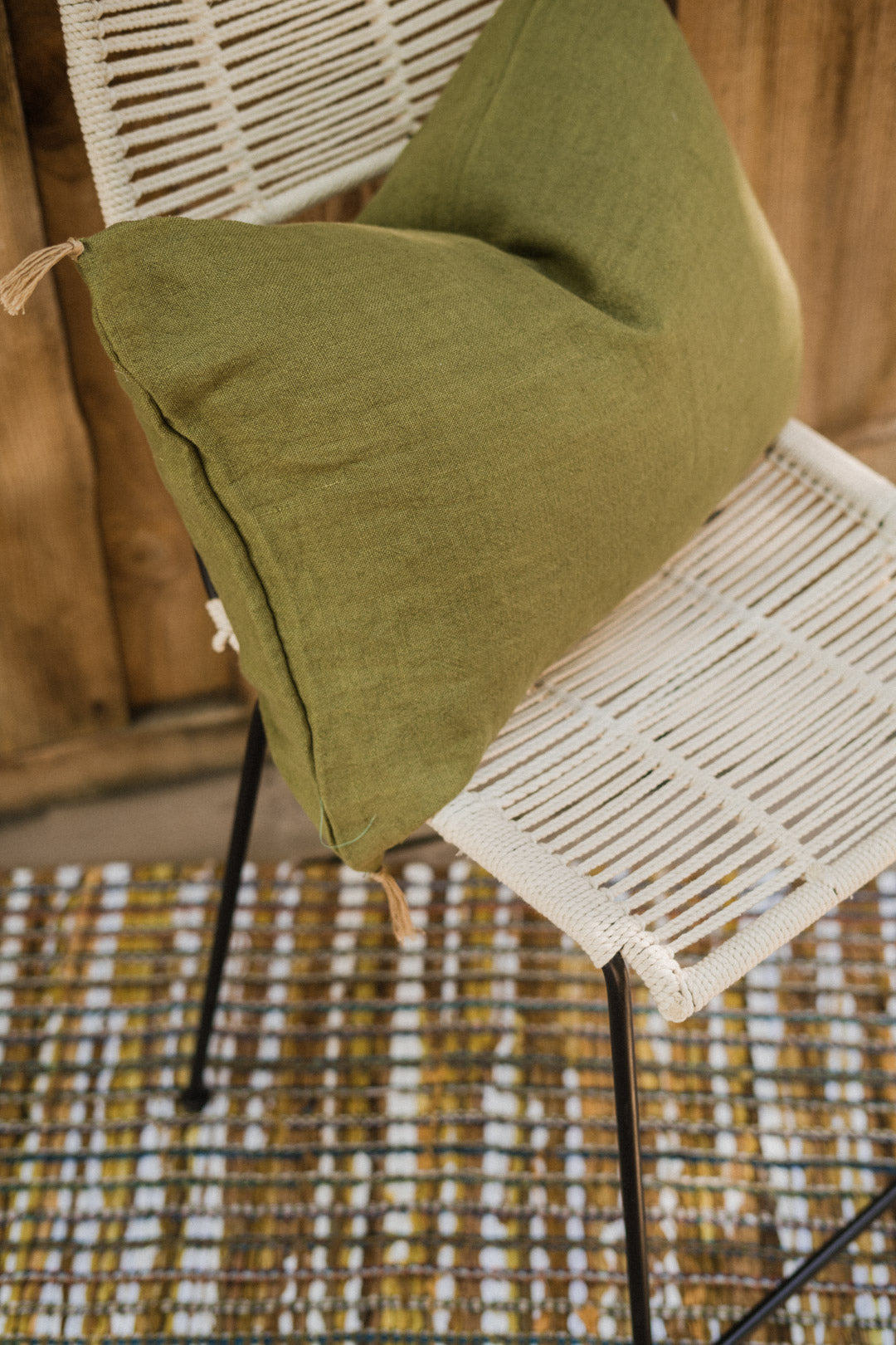 Tapis Lira lirette de coton recyclé et tissé à la main en Inde