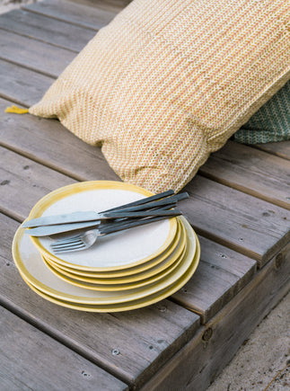 Set de 4 assiettes en faïence émaillée Ecume