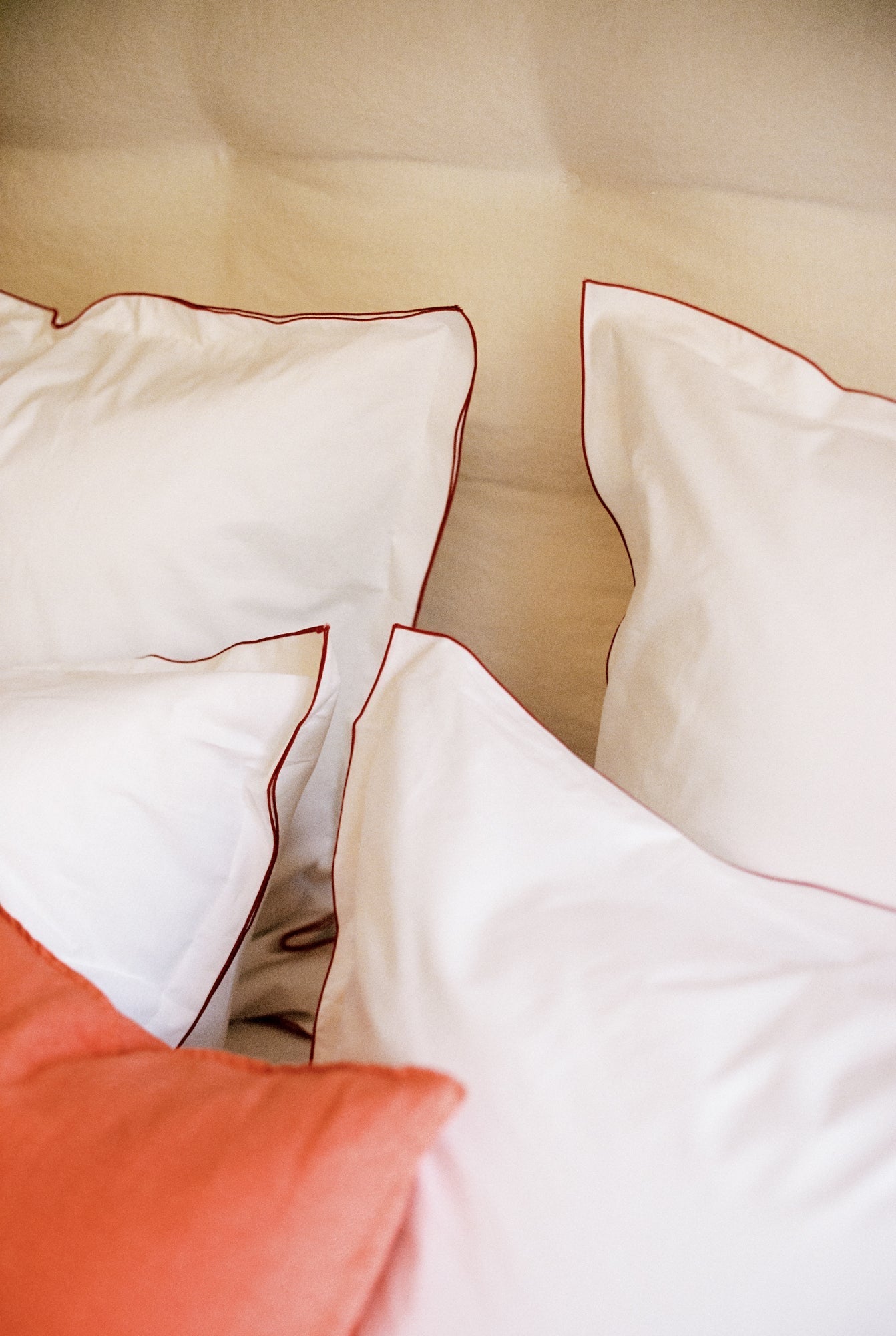 Literie : linge de lit en percale de coton bio blanc