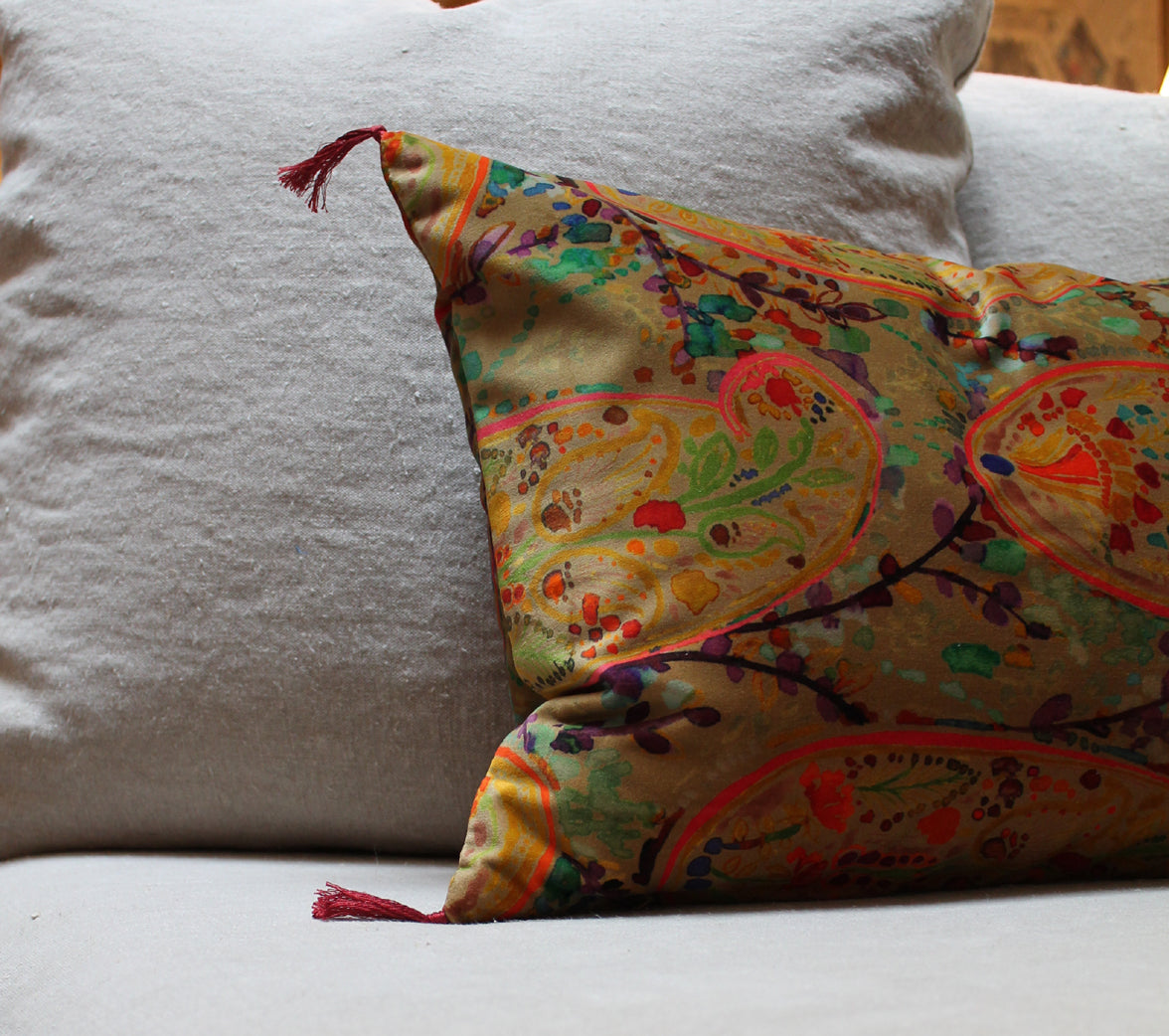 Housse de coussin Inika en velours de coton