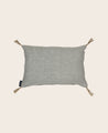 Coussin de nuque gris en lin lavé remplis de balles d'épeautre