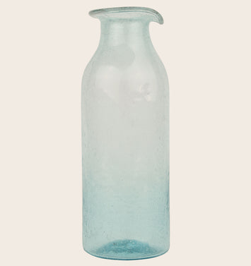 Grande carafe bleue en verre soufflé