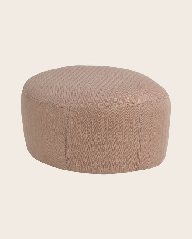 Petit pouf rond pour salon en tissu