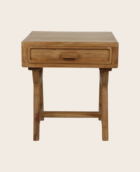 Packshot de la table de chevet Elior en teck