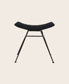 Tabouret Murgi losange en coton couleur charcoal et sa structure en fer.