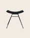 Tabouret Murgi losange en coton couleur charcoal et sa structure en fer.