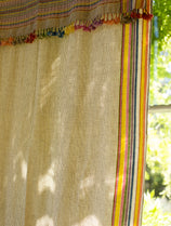 Rideau Dupatta en coton biologique à rayures multicolores