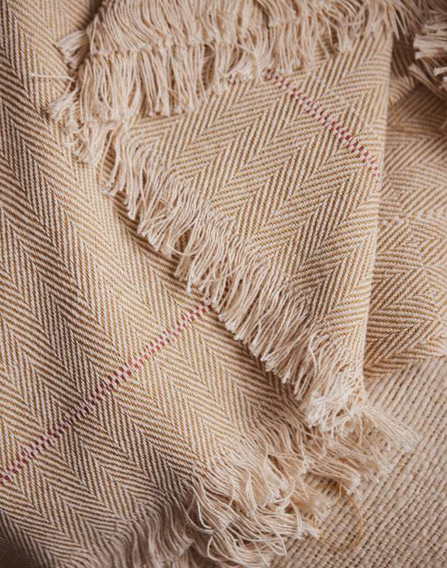 Plaid en coton Herringo au tissage chevrons