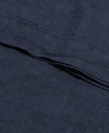 Literie : drap bleu en lin