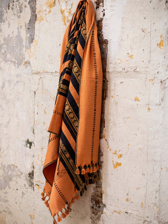 Plaid Kisama en teinte orangeade