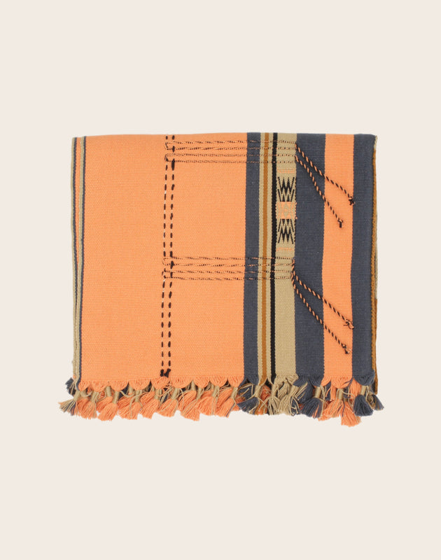 Plaid Kisama en teinte orangeade