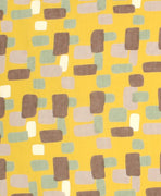 Tissu jaune curcuma à motifs Les petits papiers