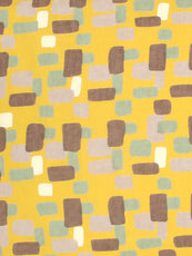 Tissu jaune curcuma à motifs Les petits papiers