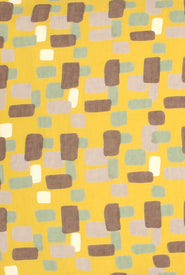 Tissu jaune curcuma à motifs Les petits papiers