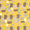 Tissu jaune curcuma à motifs Les petits papiers